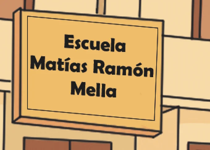Letrero de la Escuela Matías Ramón Mella